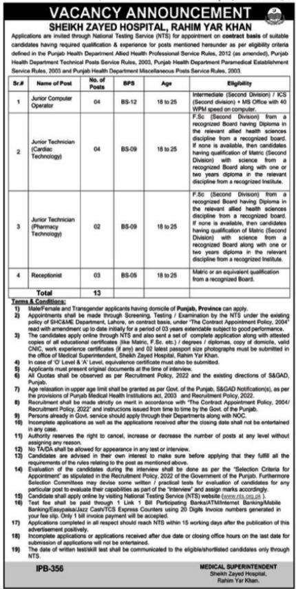 Latest NTS Jobs June 2024-NTS Online Apply