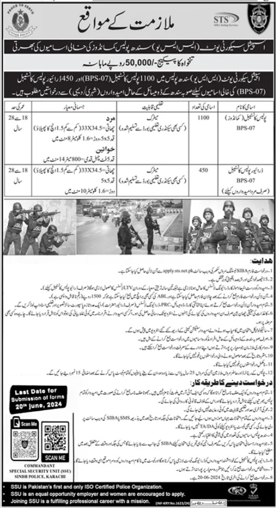 Police Jobs in Pakistan June 2024 advertisement online Apply